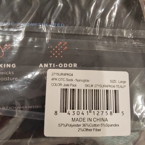 TOMMIE COPPER Compression Over Calf Socks Jade Green 4 Pc Nanoglide Large NWT - Picture 10 of 15